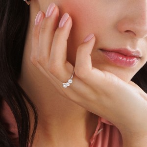 Inel cu perle naturale albe din argint Trilogy DiAmanti SK22240R-W-G (Argint 925‰ 1,35 g.)